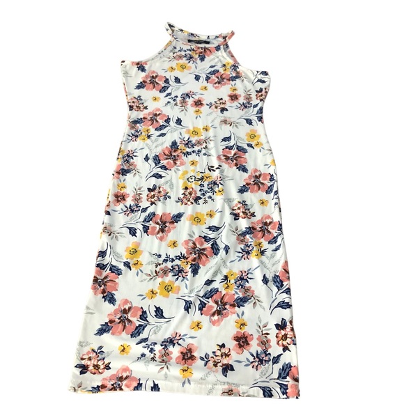 NWOT- New Look Floral hight neckline Midi dress SZ M - Picture 3 of 12